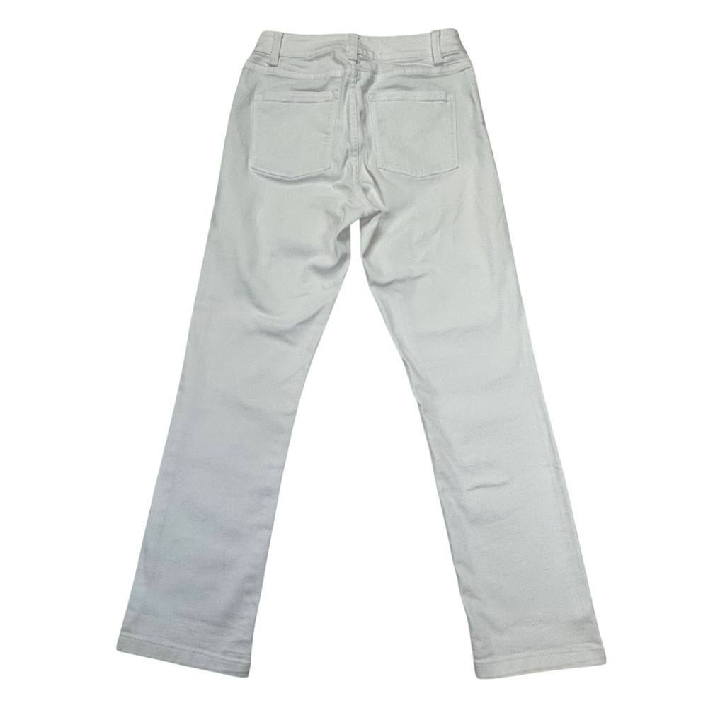 LL Bean Womens Classic Fit Straight Leg Jeans White Stretch Denim Mid Rise 26x26